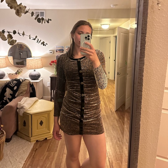 Taupe rose velvet dress - Picture 6 of 6